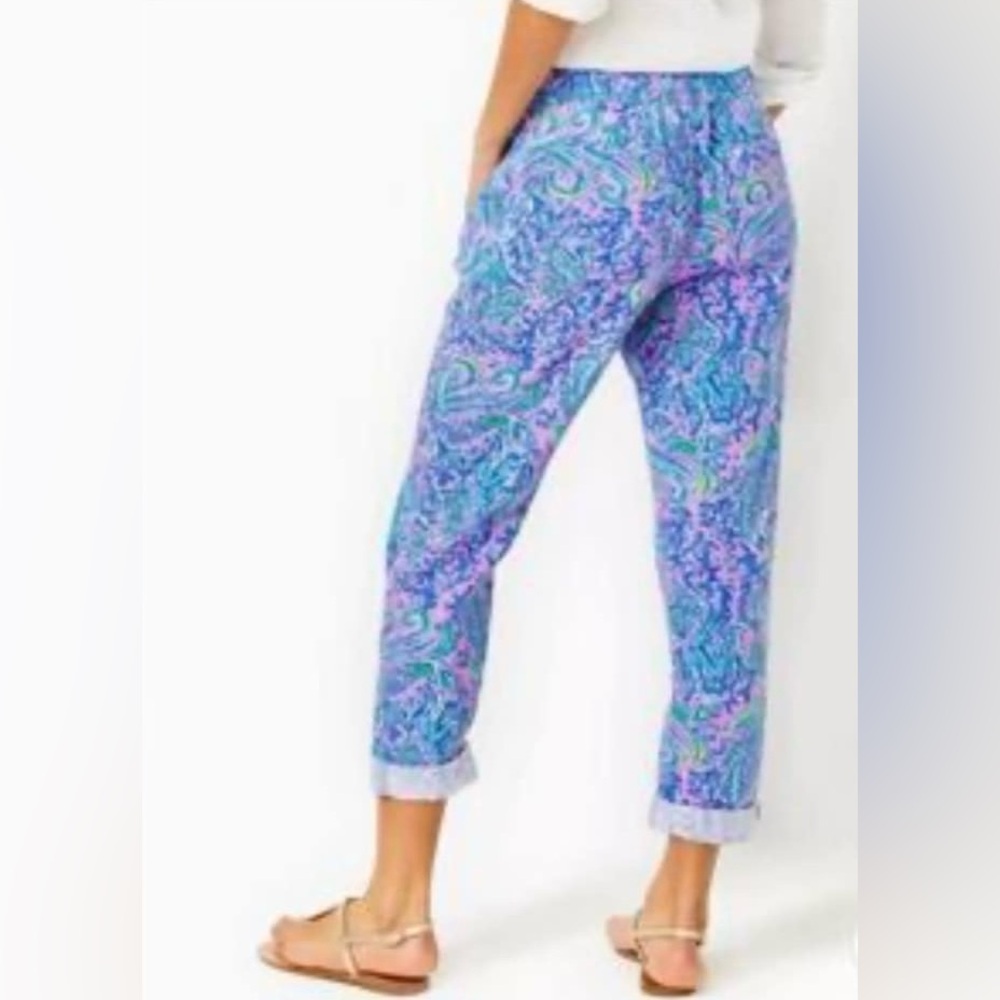 Lilly Pulitzer Blue And Purple Ankle-Length Cropped Pants